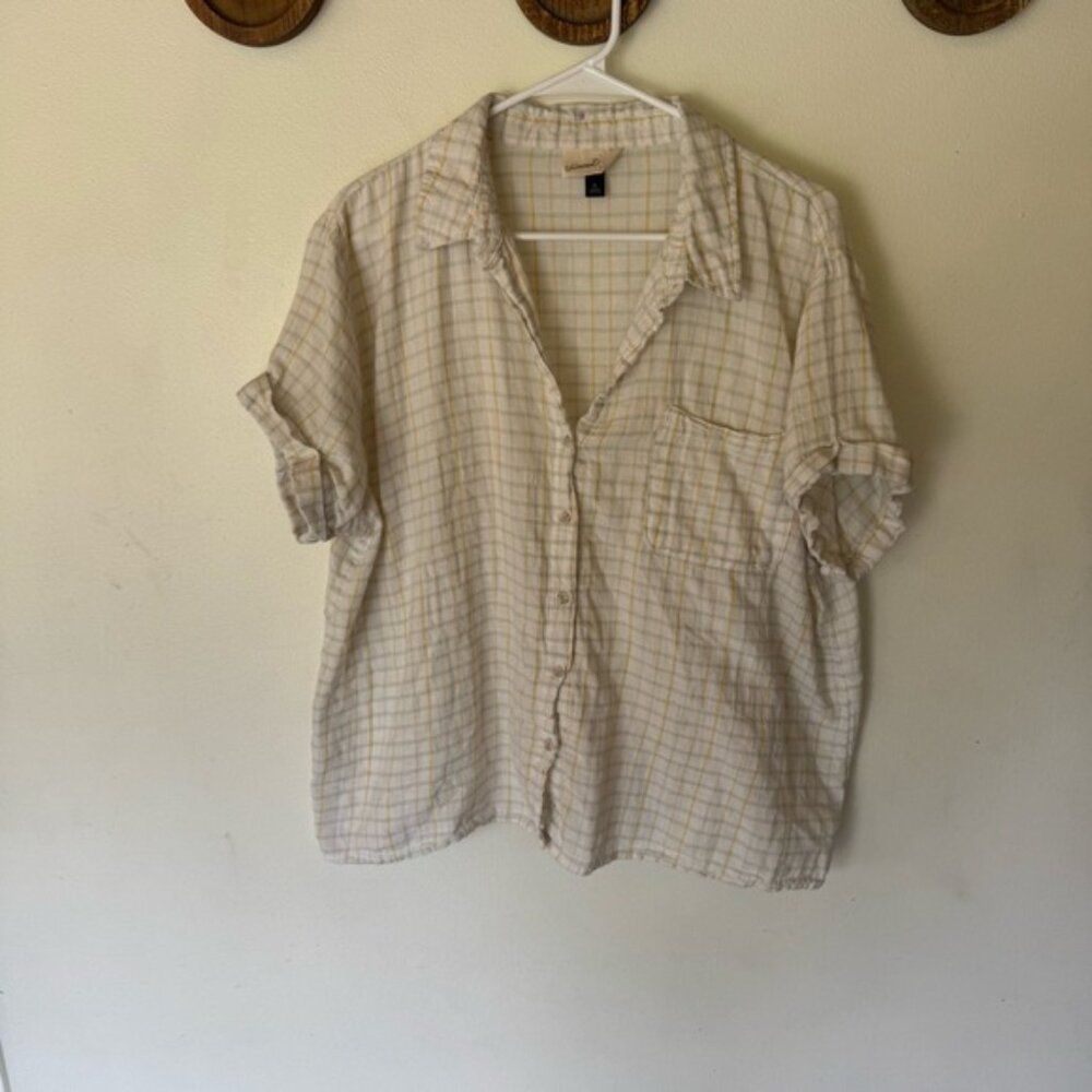 Universal Thread Casual Plaid short sleeve button up Shirt size XL